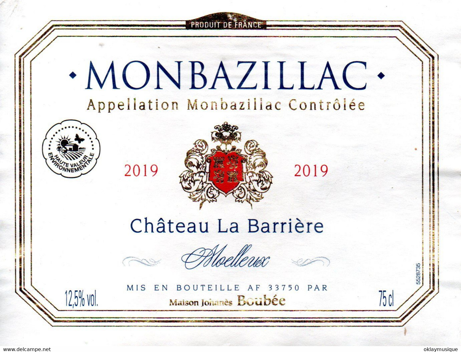 2019 Monbazillac (chateau La Barrière) - Monbazillac