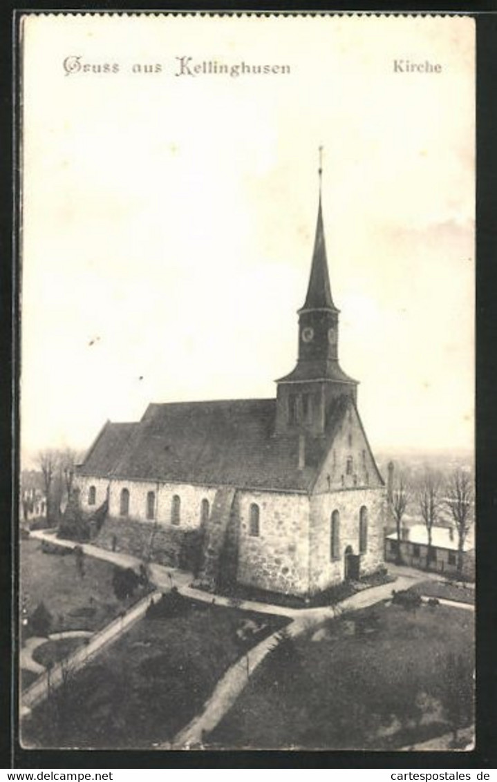 AK Kellinghusen, Kirche, Totalansicht - Kellinghusen