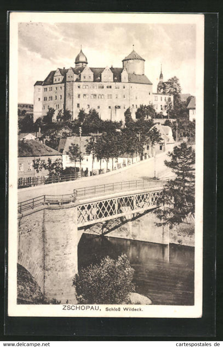 AK Zschopau, Schloss Windeck Von Der Brücke Gesehen - Zschopau