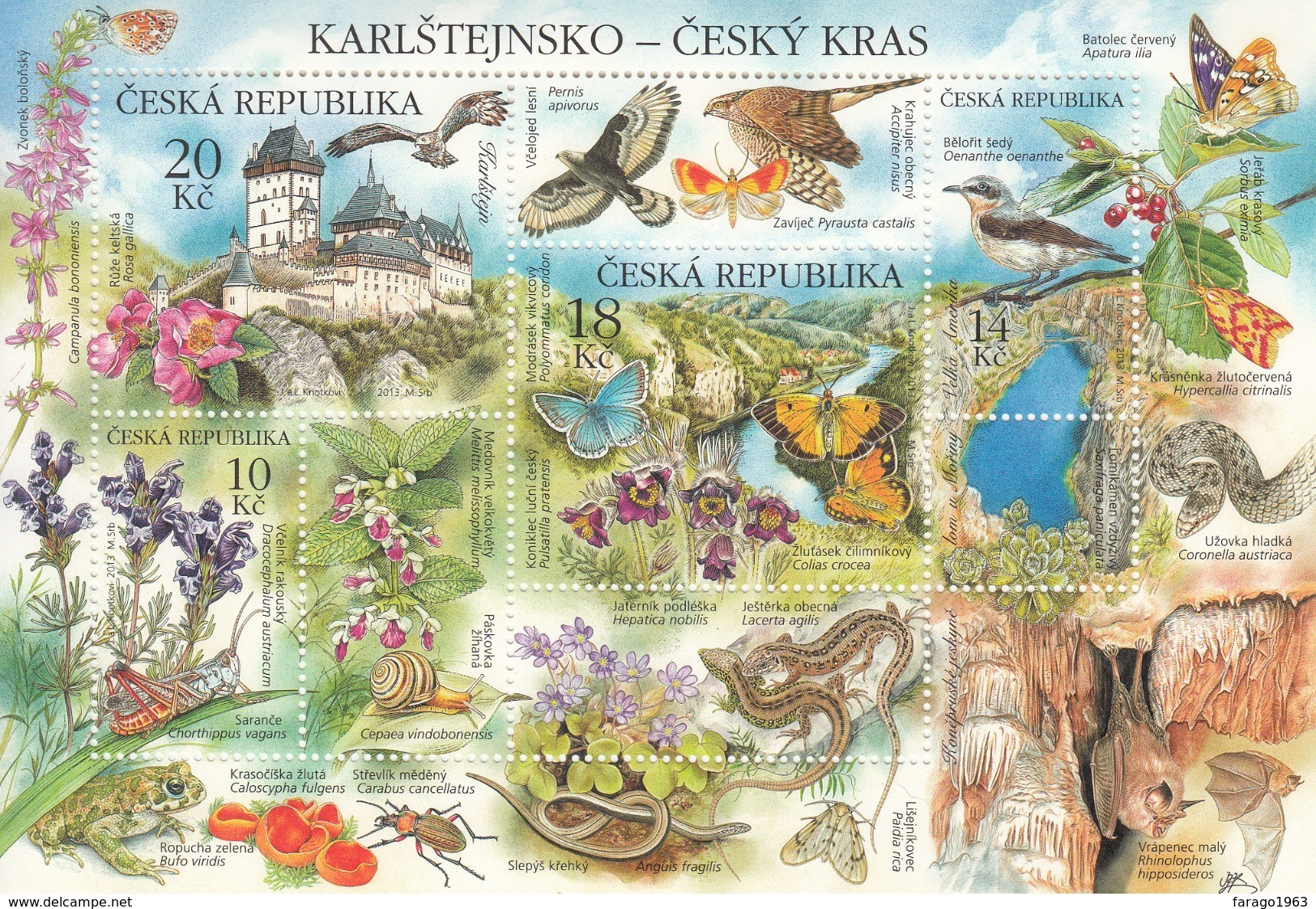 2013 Czech Flora Fauna Birds Snakes Butterflies Souvenir Sheet  MNH - Blokken & Velletjes