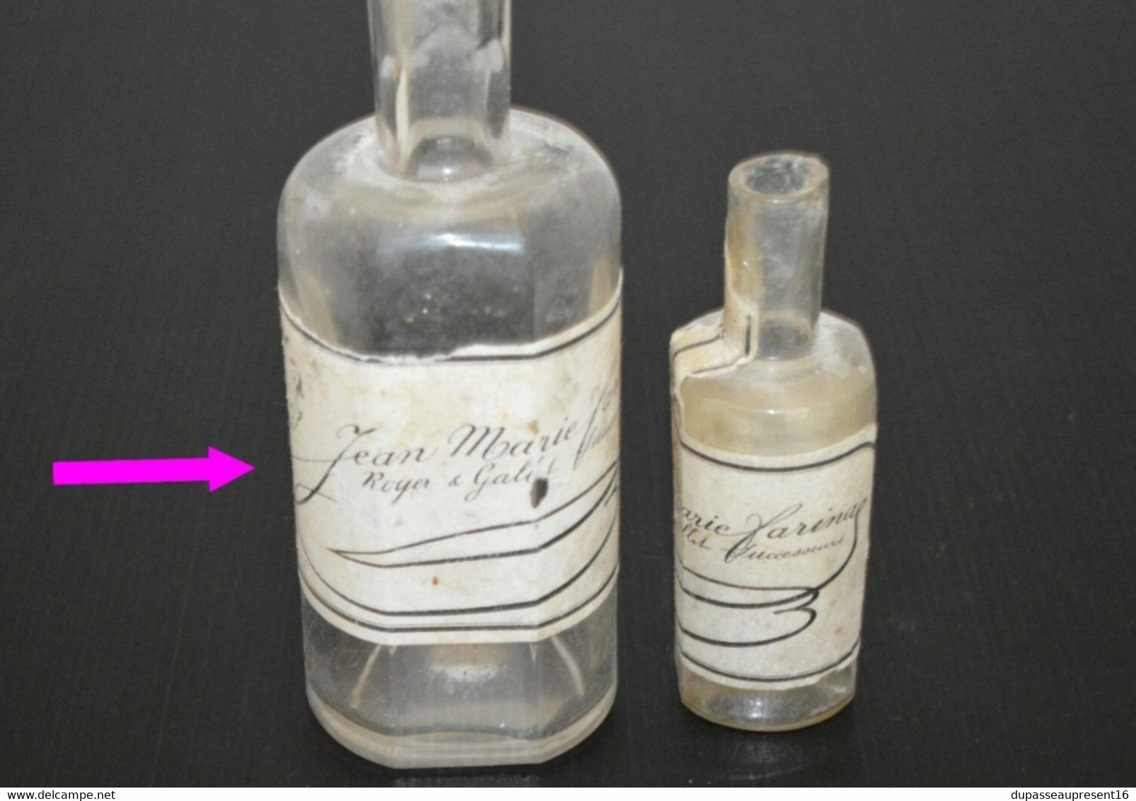 ANCIEN FLACON parfum JEAN MARIE FARINA ROGER et GALLET Successeur XIXe vitrine collection déco vitrine