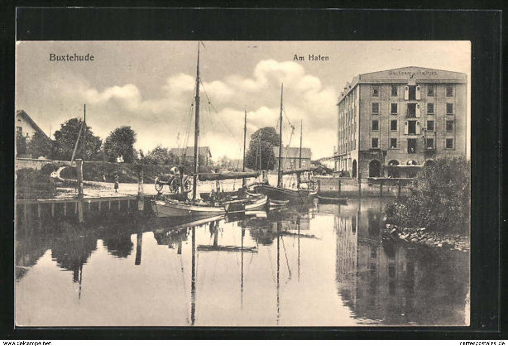 AK Buxtehude, Am Hafen Mit Geschäftshaus - Buxtehude