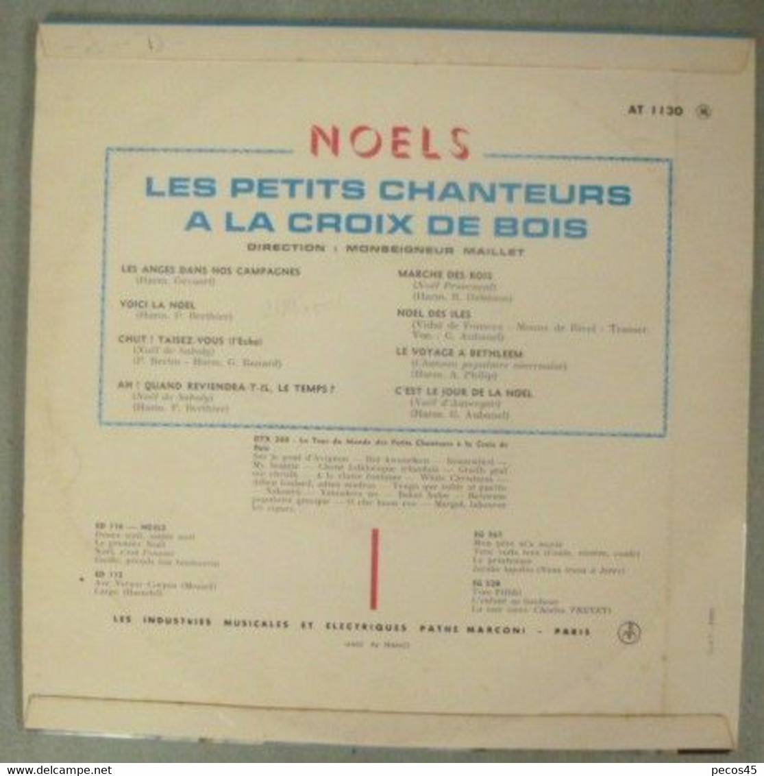 PETITS CHANTEURS à La CROIX De BOIS : "Noëls". Pathé-Marconi 25 Cms N° AT 1130. - Weihnachtslieder