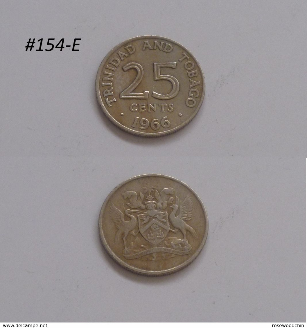 Vintage ! 1 Pc Trinidad And Tobago - 1966 Twenty Five (25) Cents Coin (#154-E) - Trinidad & Tobago