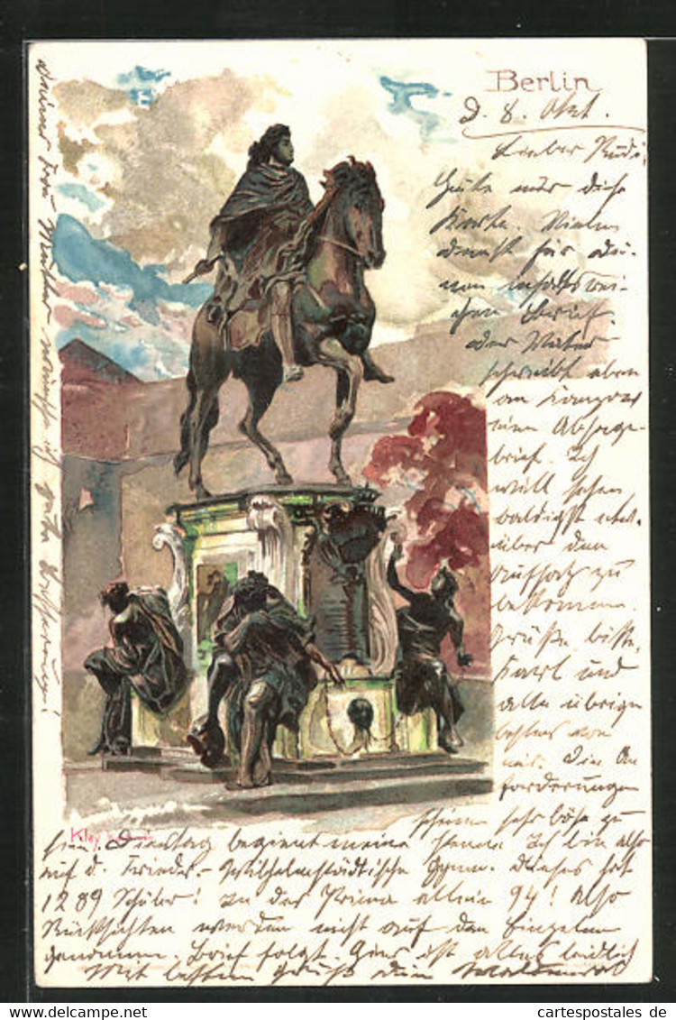 Künstler-AK Heinrich Kley: Berlin, Denkmal - Kley