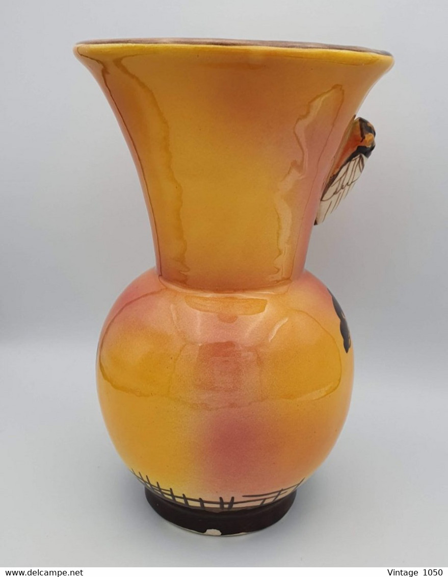 Grand Vase signé RIL , Saint Jean du Désert , Marseille Ht 24 cm TBE #cigale #provence #sud #barbotine