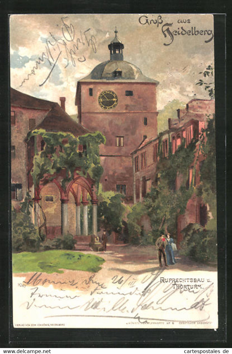 Künstler-AK Heinrich Kley: Heidelberg, Ruprechtsbau Und Torturm - Kley