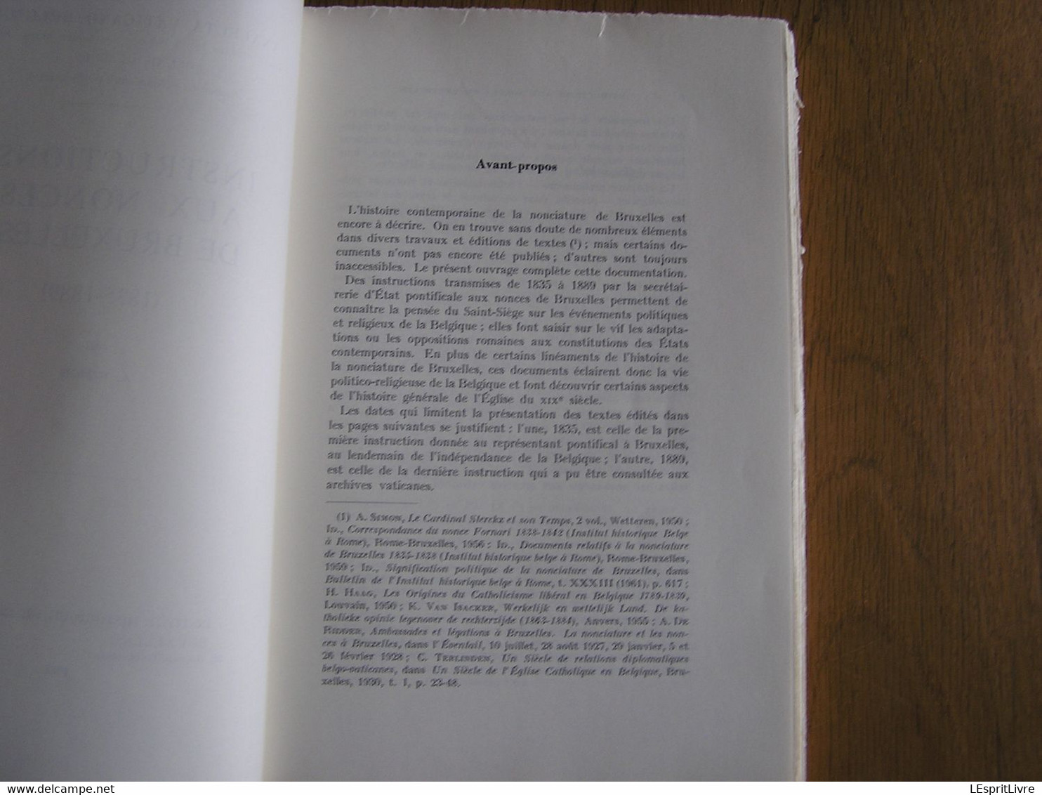 INSTRUCTIONS AU NONCES DE BRUXELLES 1835 1889 Régionalisme Histoire Religieuse Belgique Analecta Vaticano Vatican - België