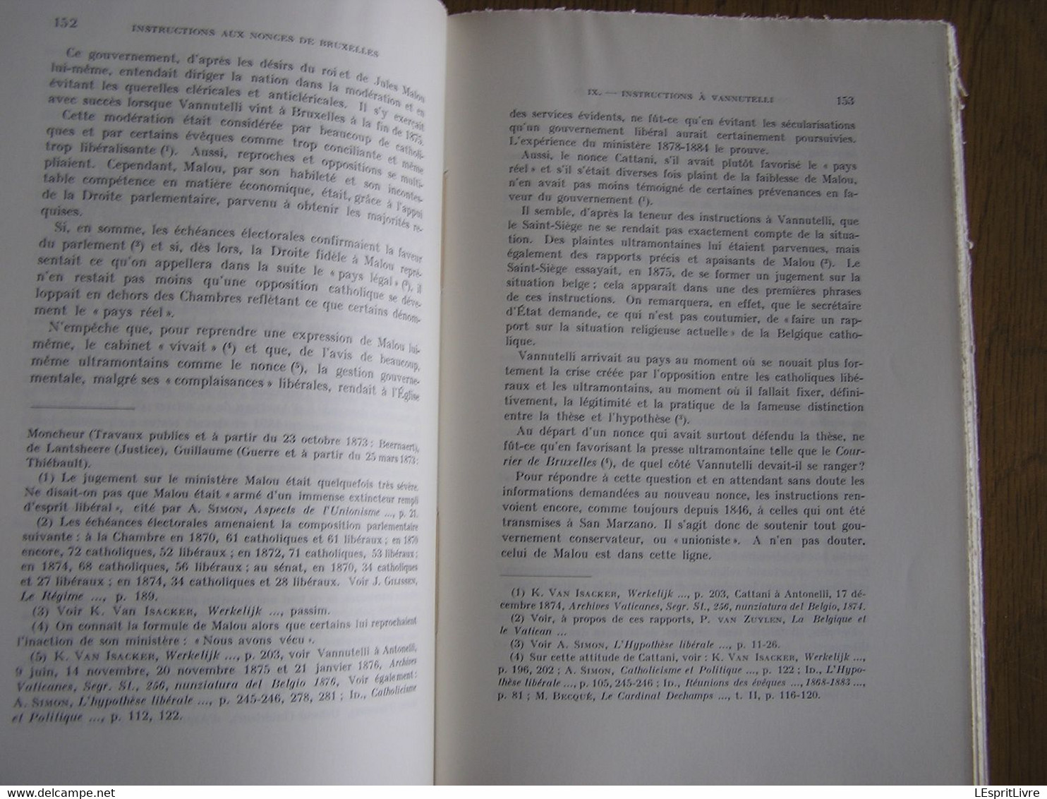 INSTRUCTIONS AU NONCES DE BRUXELLES 1835 1889 Régionalisme Histoire Religieuse Belgique Analecta Vaticano Vatican