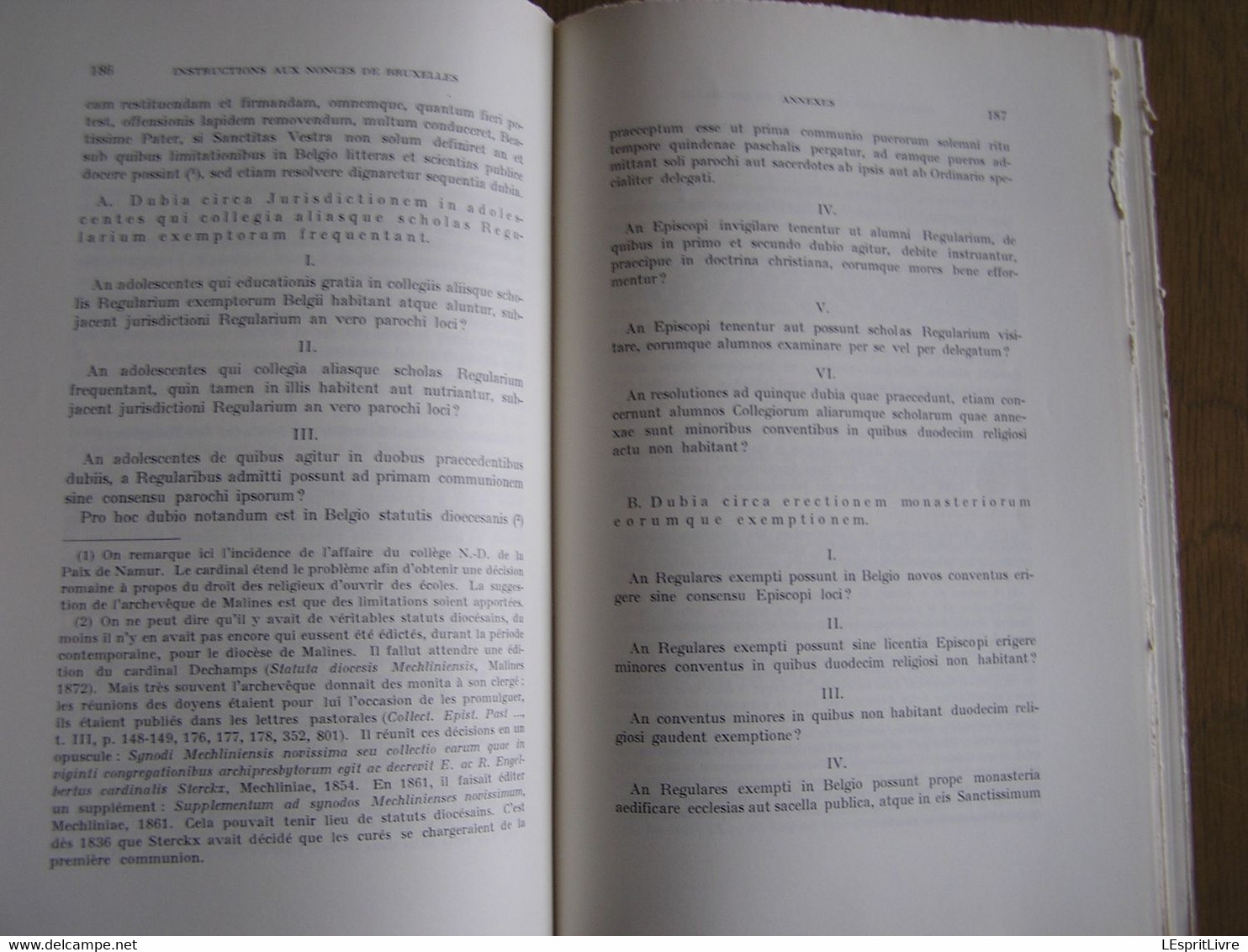 INSTRUCTIONS AU NONCES DE BRUXELLES 1835 1889 Régionalisme Histoire Religieuse Belgique Analecta Vaticano Vatican