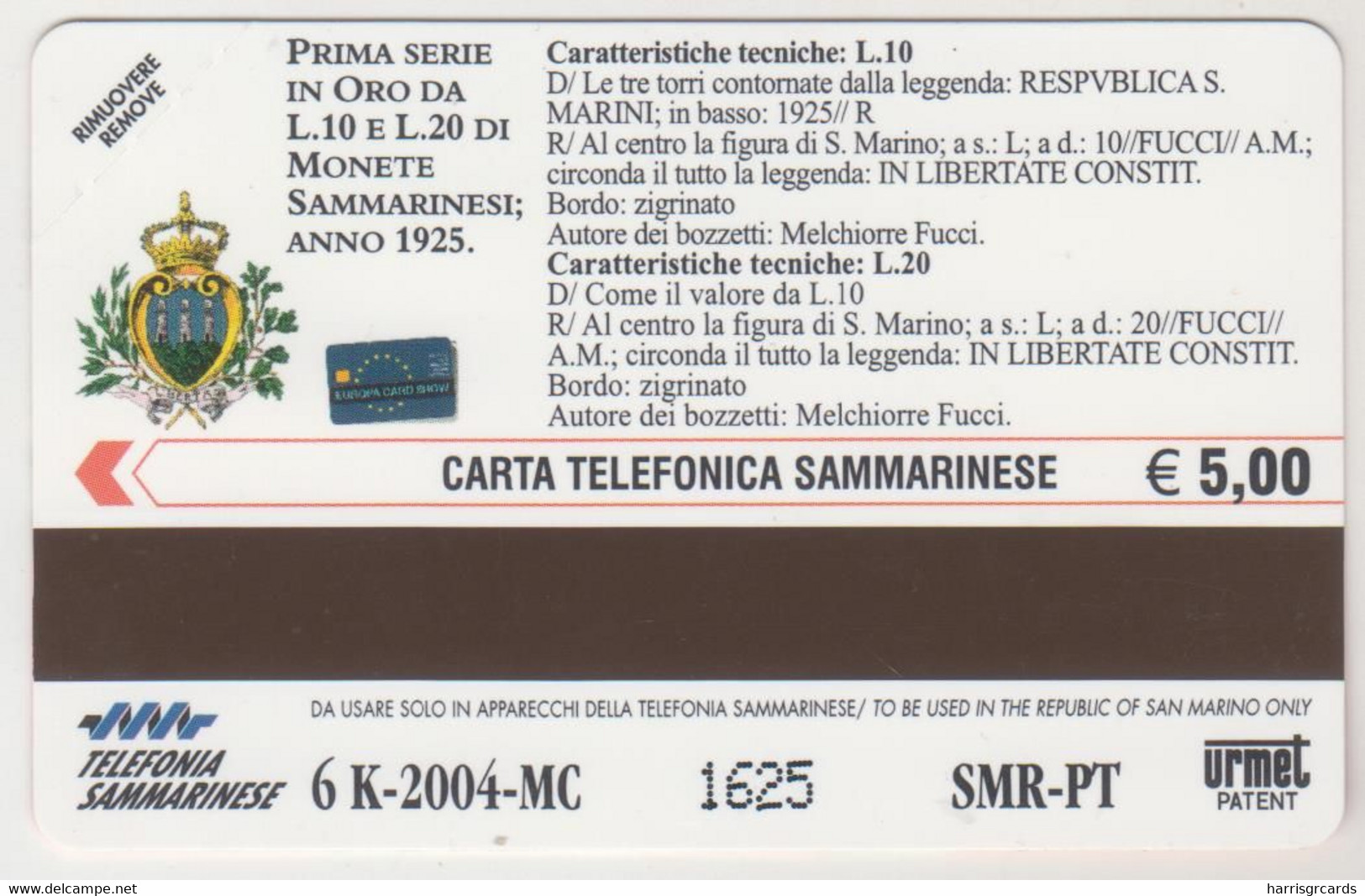 SAN MARINO - Le Prime Monete Di San Marino, RSM 105, Tirage 6.000, Mint - San Marino