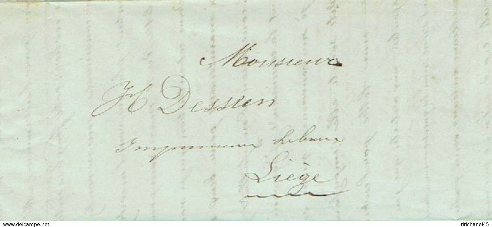 11/03/1853 Brief Verzonden Door Koerier Van GENT Naar LUIK - Getekend T. & D. HEMELSOET Drukkers-boekhandelaars - Autres & Non Classés