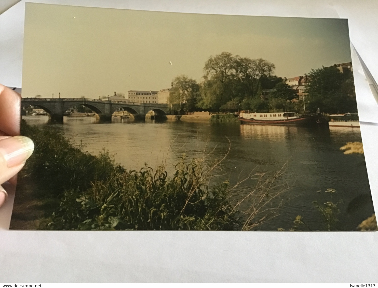 Photo Couleur 1995  Angleterre Royaume Unis Maison Port Bateau Pont - Luoghi