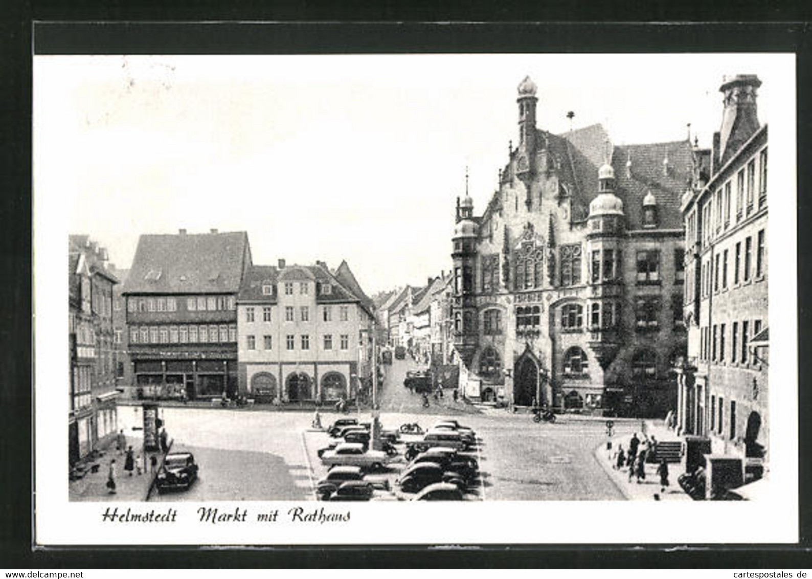 AK Helmstedt, Markt Mit Rathaus Und Zahlreichen Automobilen - Helmstedt