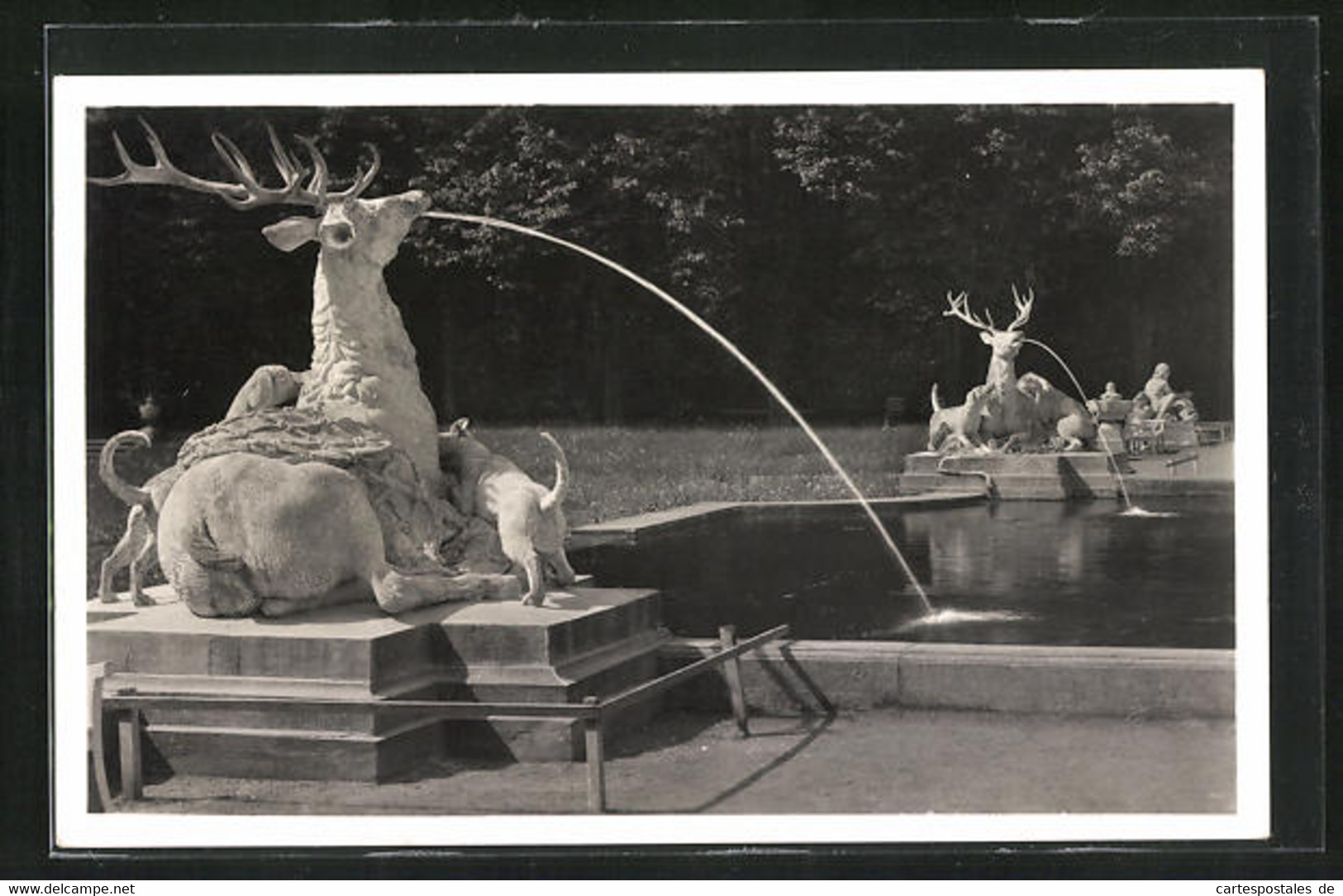 AK Schwetzingen, Hirschgruppen-Brunnen Im Schlossgarten - Schwetzingen