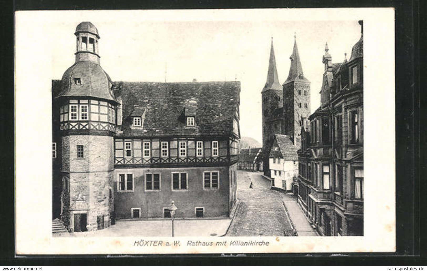 AK Höxter A. W., Rathaus Mit Kilianikirche - Höxter