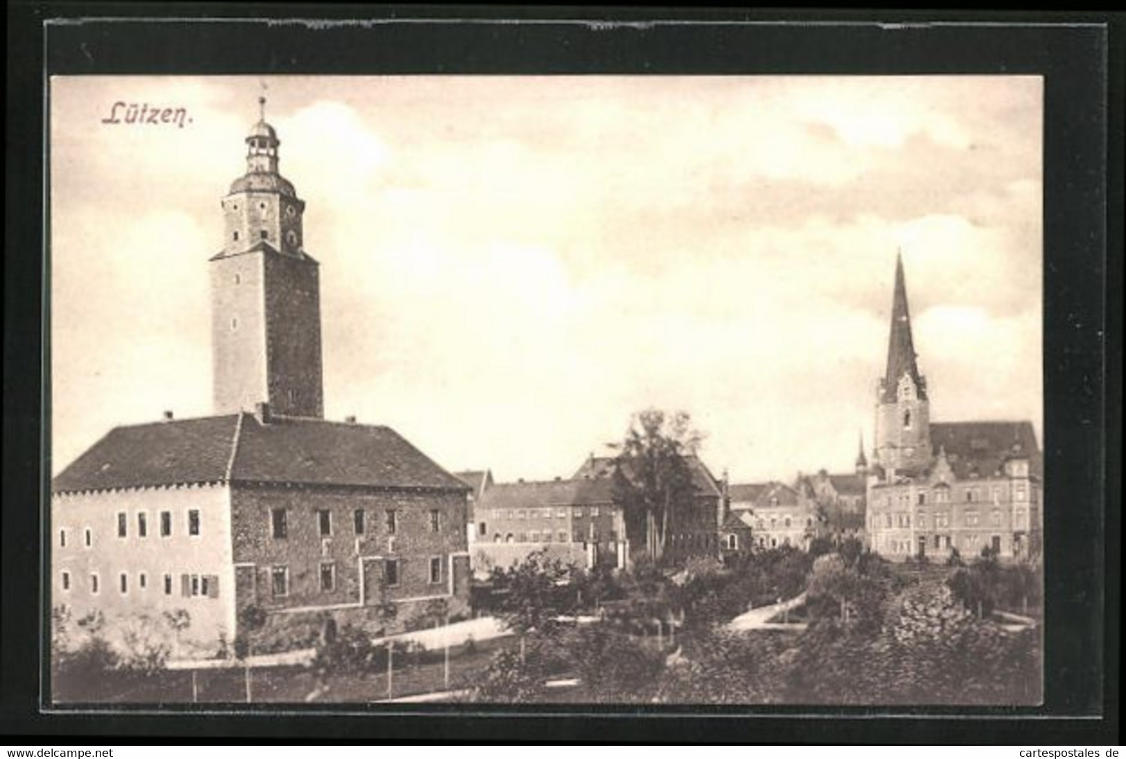 AK Lützen, Ortspartie Mit Kirche - Lützen