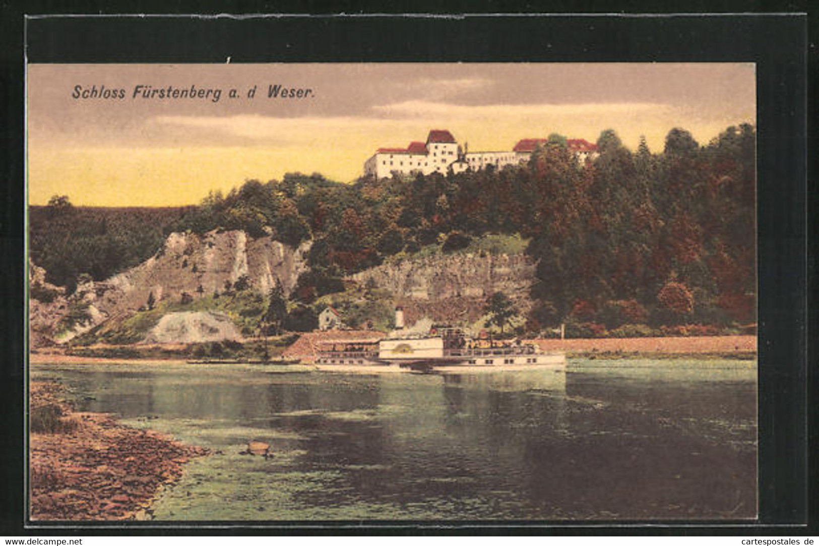 AK Fürstenberg A. D. Weser, Schloss Fürstenberg Und Dampfer - Fürstenberg