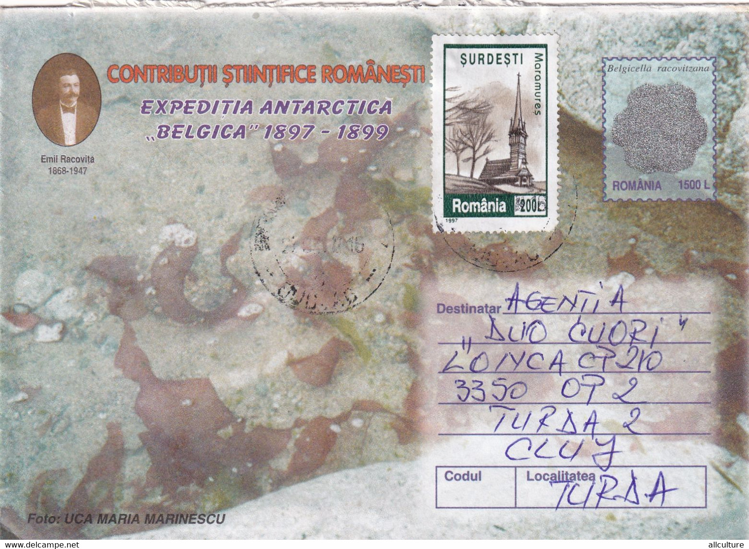 A9531- ROMANIAN SCIENTIFIC CONTRIBUTIONS-EMIL RACOVITA ANTARCTIC EXPLORER,2000 ROMANIA COVER STATIONERY USED STAMP - Polar Explorers & Famous People