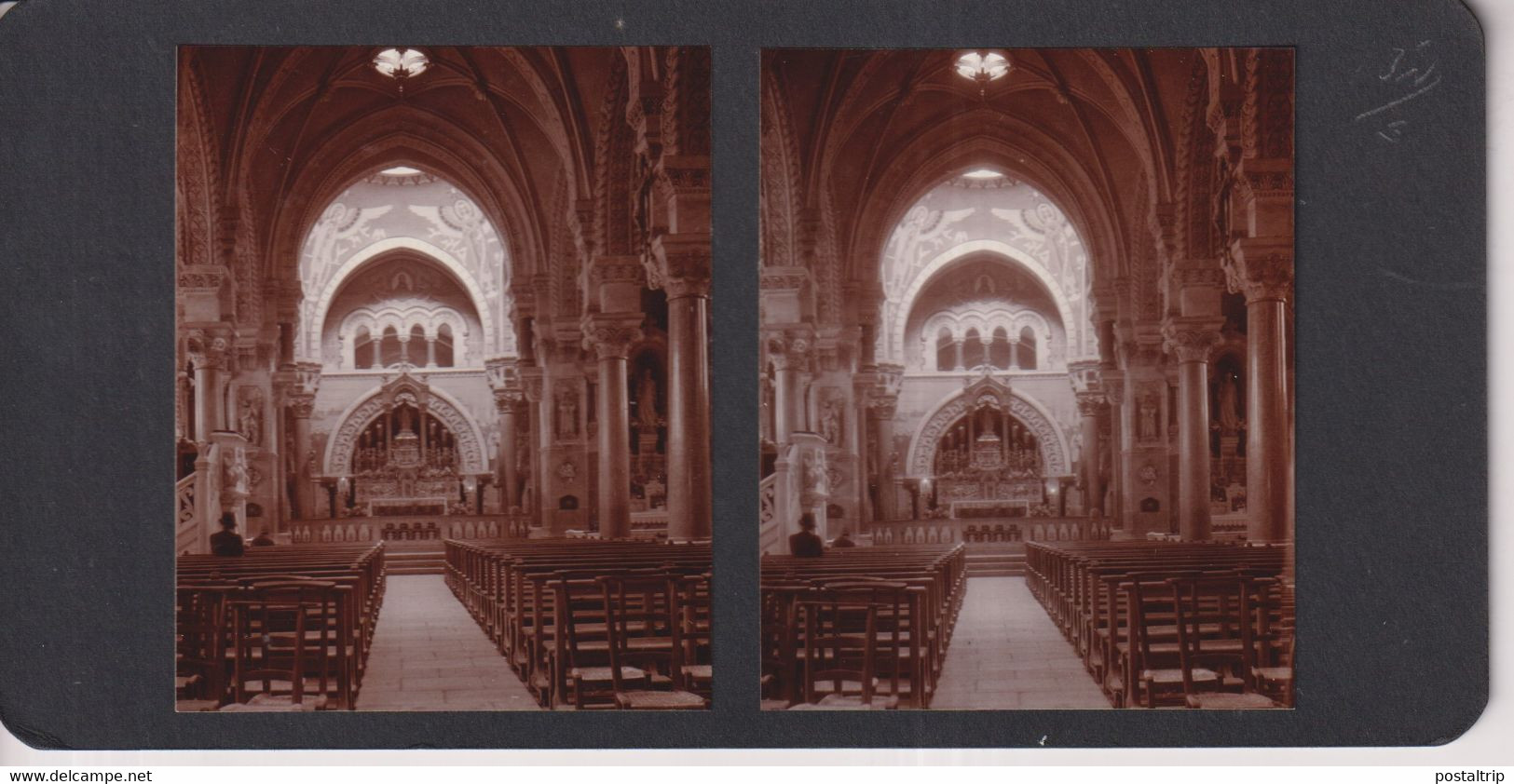 07 ARDECHE INTERIEUR EGLISE LALOUVESC  FRANCE +-17*9CM ESTEREOSCOPICA STEREOSCOPIC Francestereo - Fotos Estereoscópicas