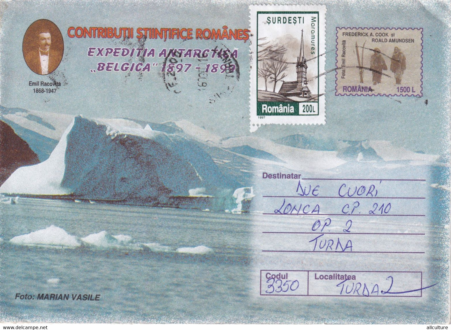 A9532- ROMANIAN SCIENTIFIC CONTRIBUTIONS-EMIL RACOVITA ANTARCTIC EXPLORER,SIBIU 2000 ROMANIA COVER STATIONERY USED STAMP - Sonstige & Ohne Zuordnung