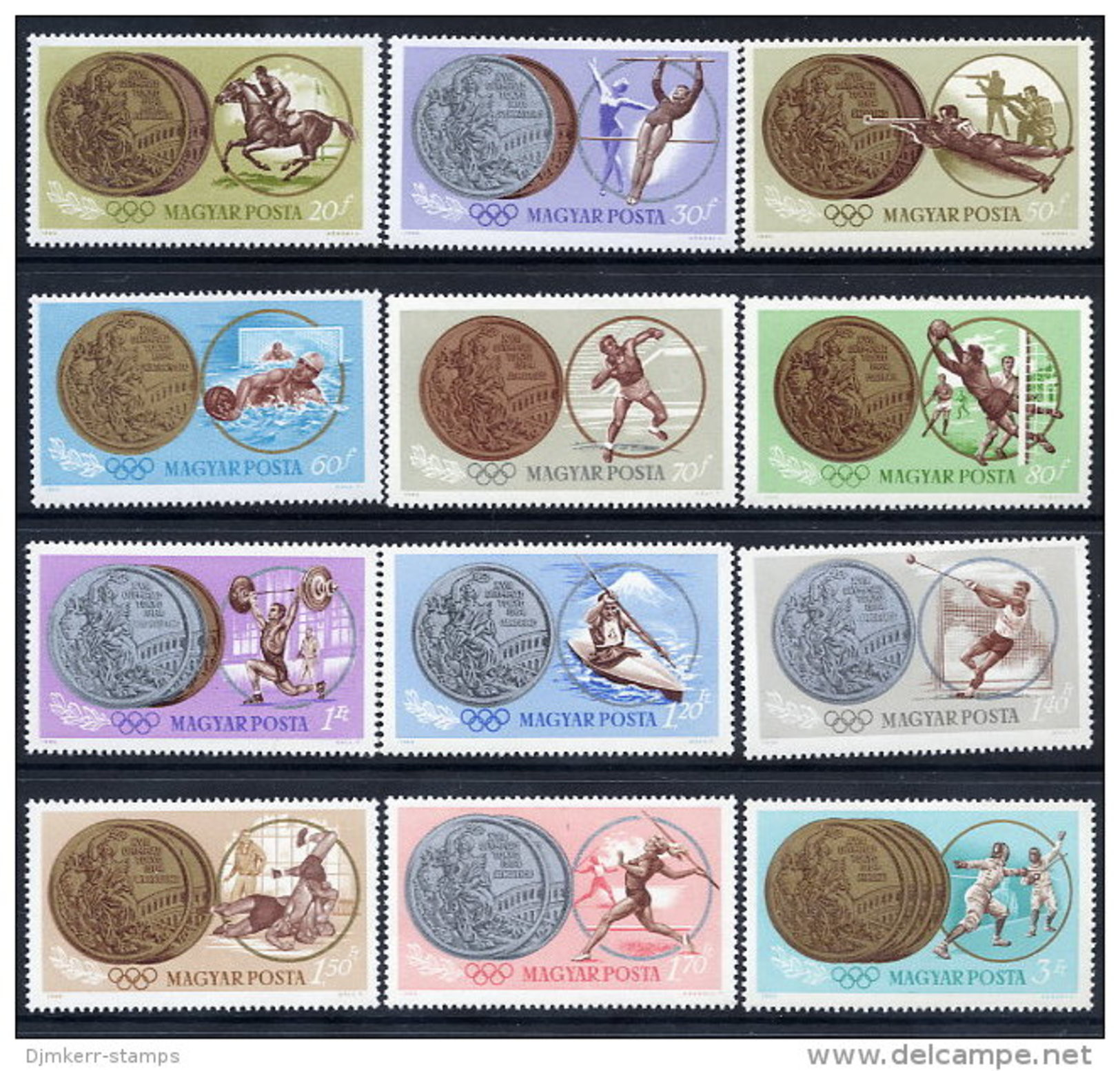 HUNGARY 1965 Tokyo Olympic Medals Set MNH / **.  Michel 2089-100 - Ungebraucht