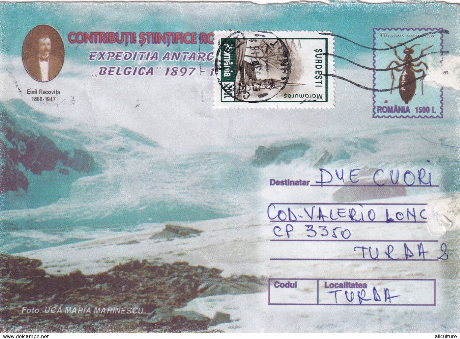 A9539- ROMANIAN SCIENTIFIC CONTRIBUTIONS ANTACTIC EXPEDITION BELGICA,PITESTI ROMANIA 2000 COVER STATIONERY USED STAMP - Autres & Non Classés