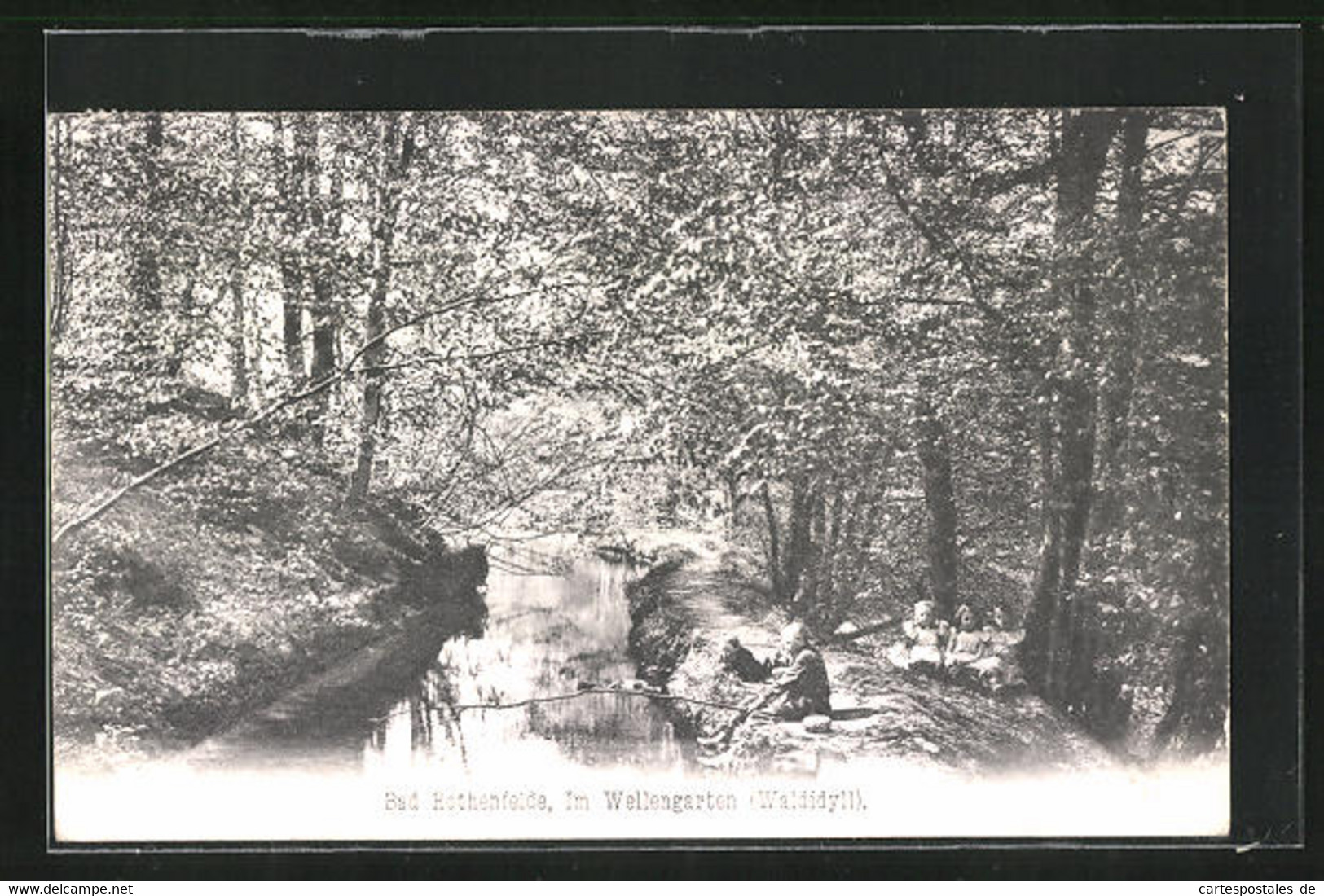 AK Bad Rothenfelde, Angelnde Kinder Im Wellengarten - Bad Rothenfelde