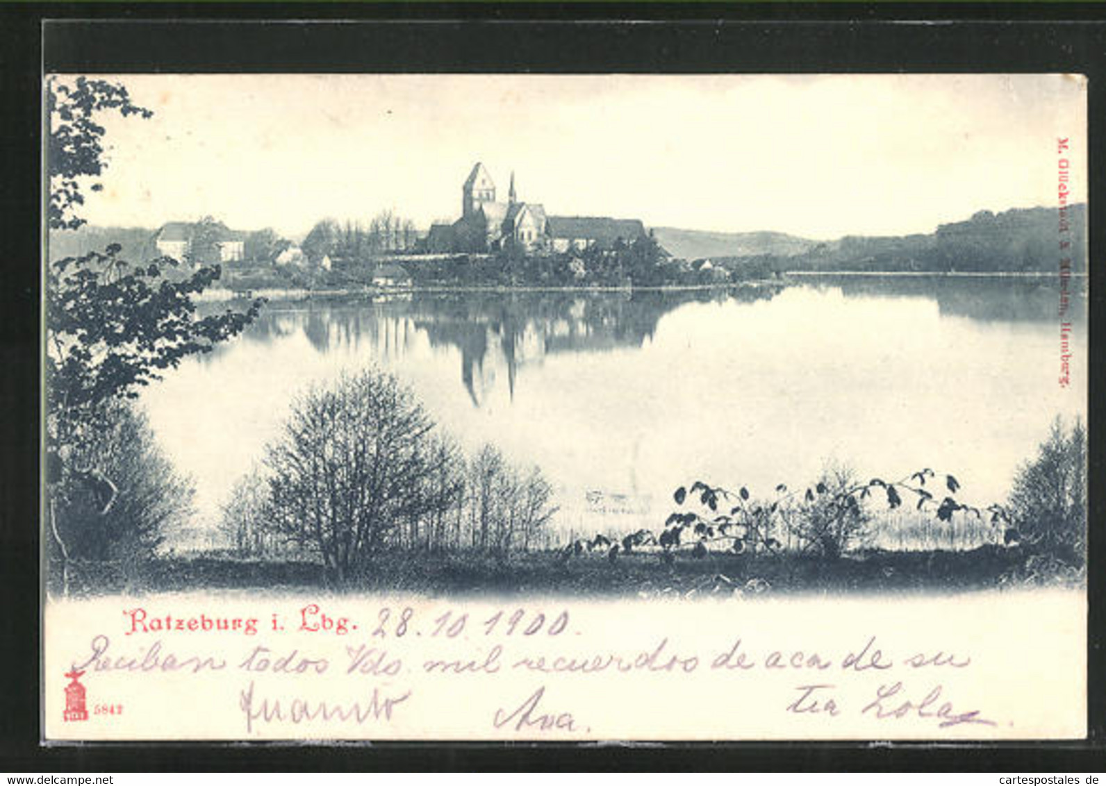 AK Ratzeburg I.L., Uferpartie Mit Blick Zur Stadt - Ratzeburg