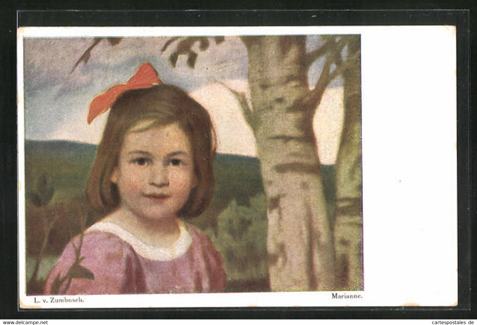 Künstler-AK Ludwig Von Zumbusch: Marianna, Kleines Mädchen Mit Roter Schleife Im Haar - Zumbusch, Ludwig V.