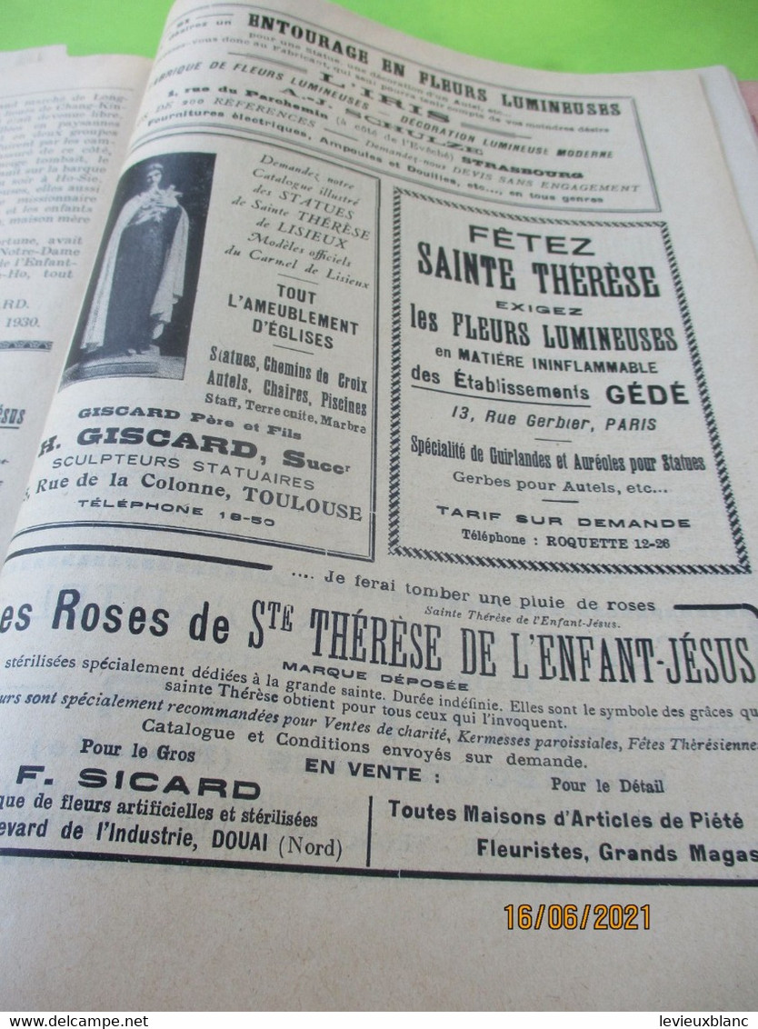 Almanach de SAINTE THERESEde LISIEUX/Nouvelle Société Anonyme du PAS de Calais/ ARRAS/1932    CAN857