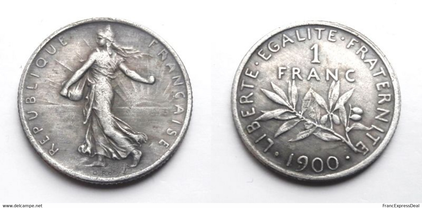 COPIE - 1 Pièce Plaquée ARGENT ( SILVER Plated Coin ) - France - 1 Franc Semeuse 1900 - Otros & Sin Clasificación