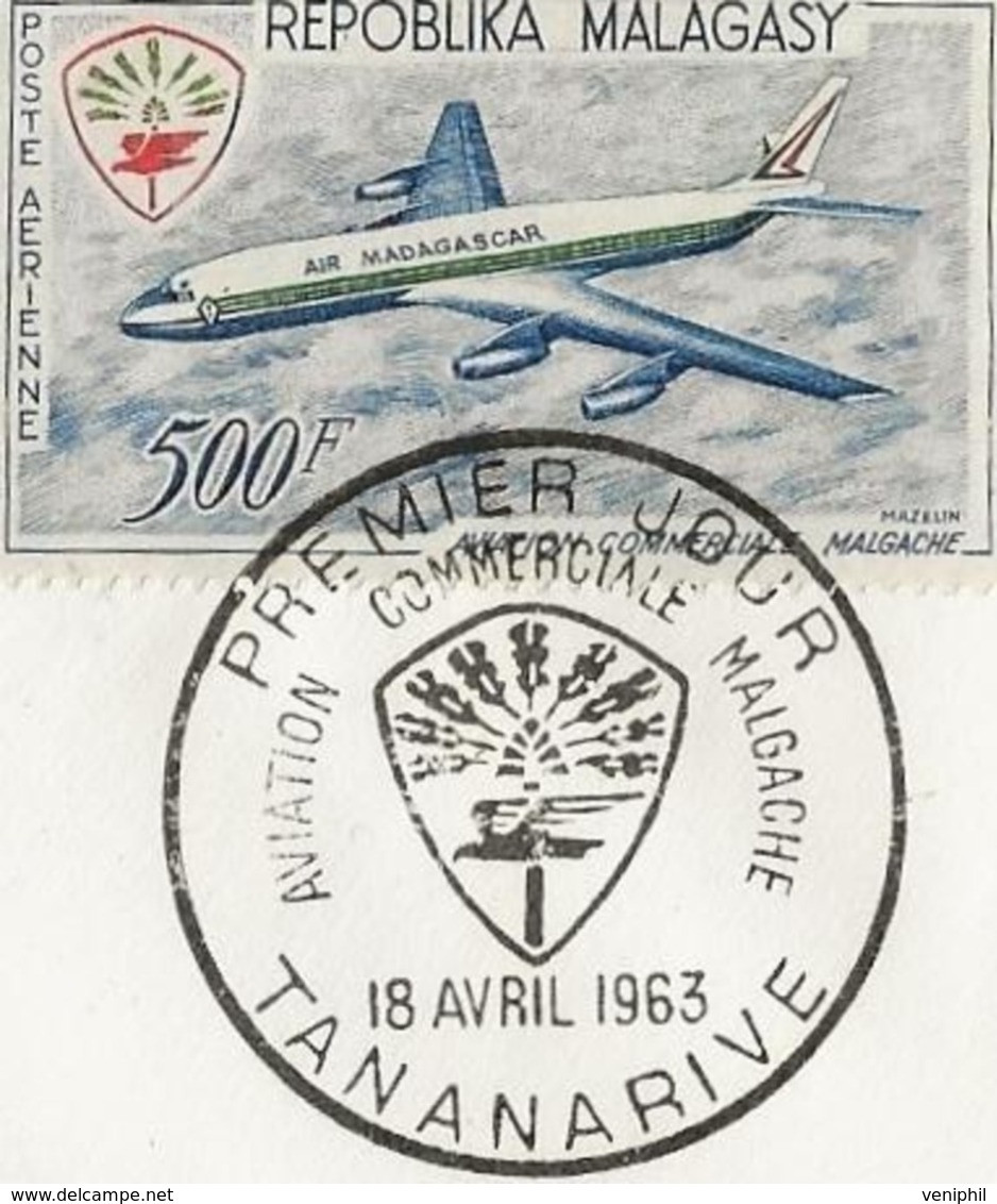 MADAGASCAR - TIMBRE POSTE AERIENNE N° 88 SUR FDC - ANNEE 1963 - - Madagaskar (1960-...)