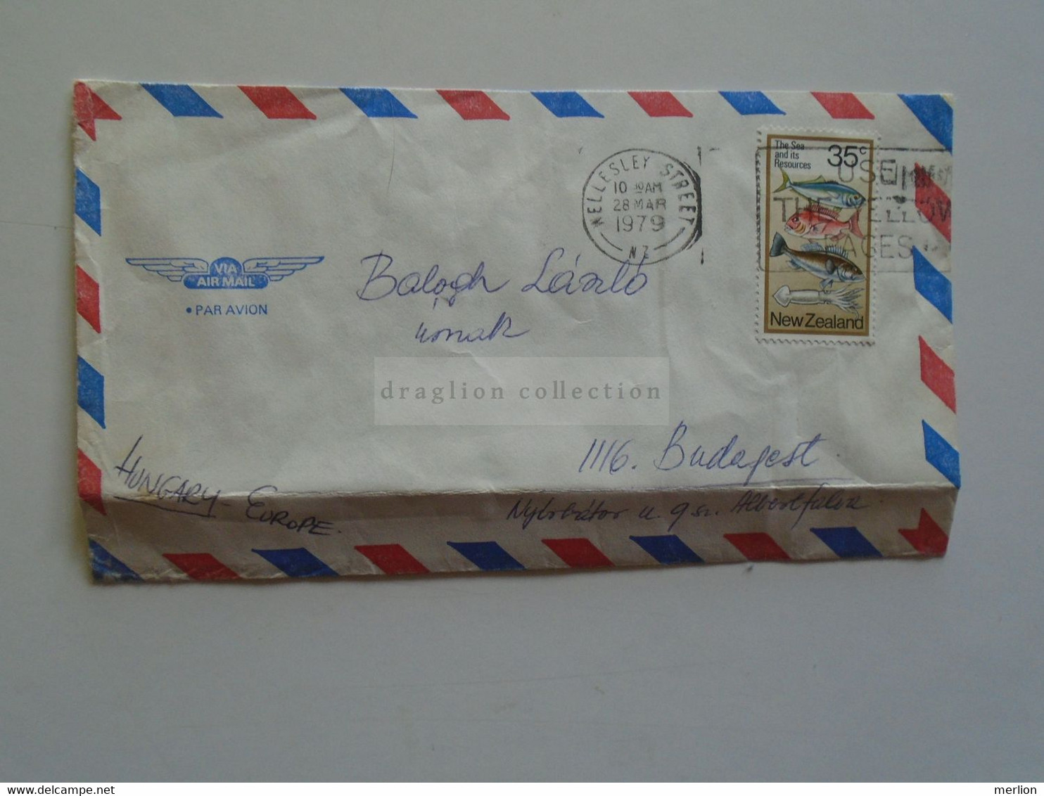 AD049.35   New Zealand - Cover  Cancel  1979 Titirangi Wellesley Street Auckland  Stamp Fishes - Briefe U. Dokumente