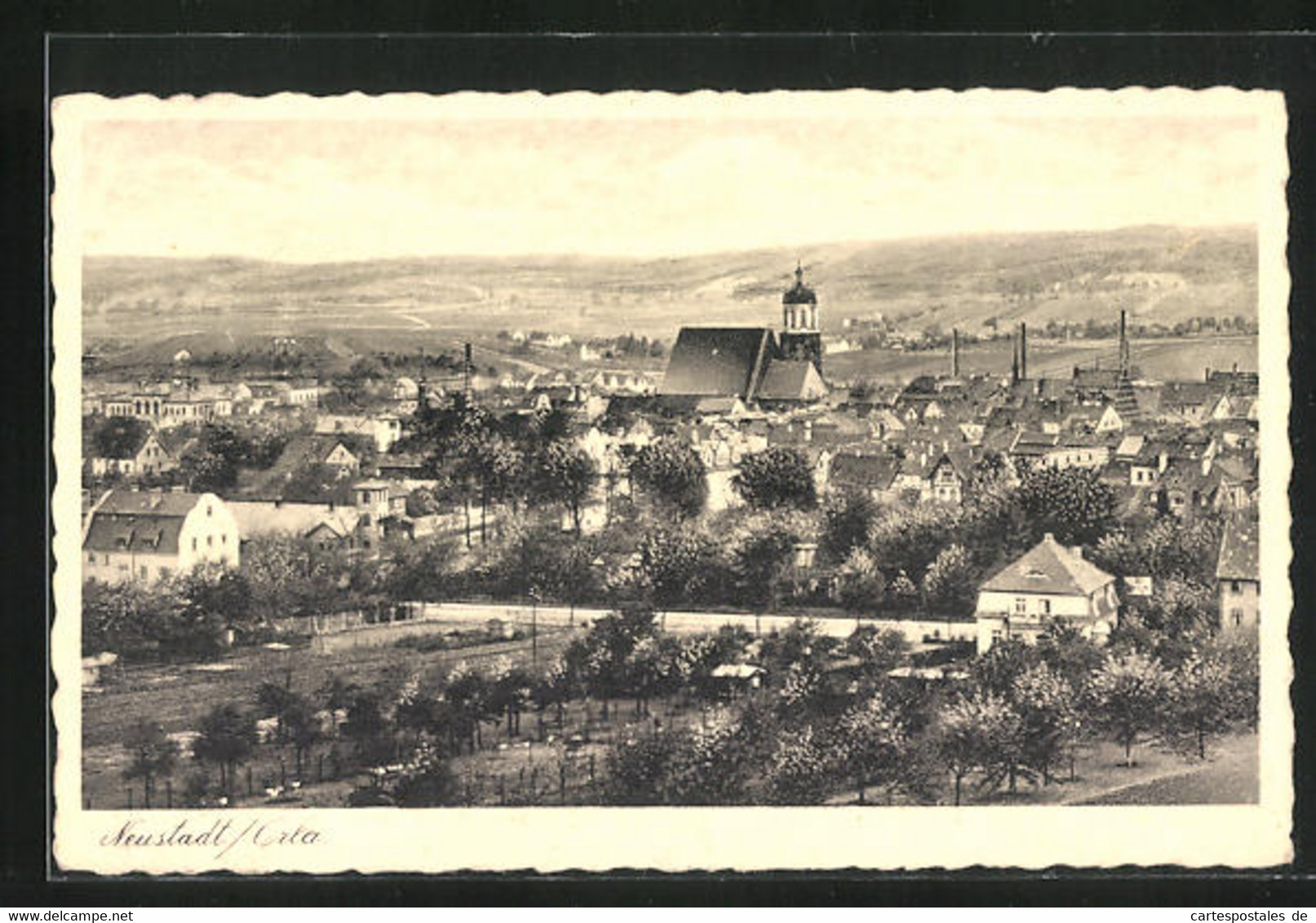 AK Neustadt / Orla, Totalansicht Mit Kirche - Neustadt / Orla