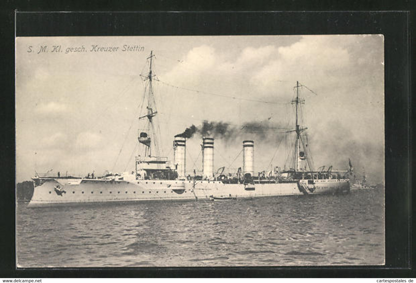 AK Kriegsschiff S.M. Kl. Gesch. Kreuzer Stettin - Guerre