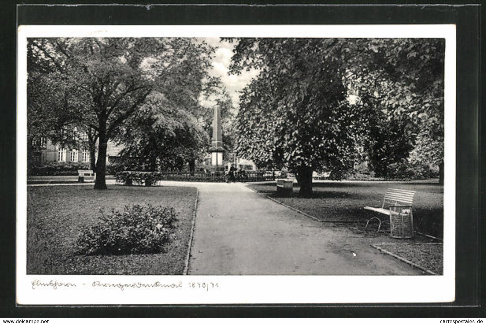 AK Elmshorn, Blick Zum Kriegerdenkmal 1870 /71 - Elmshorn