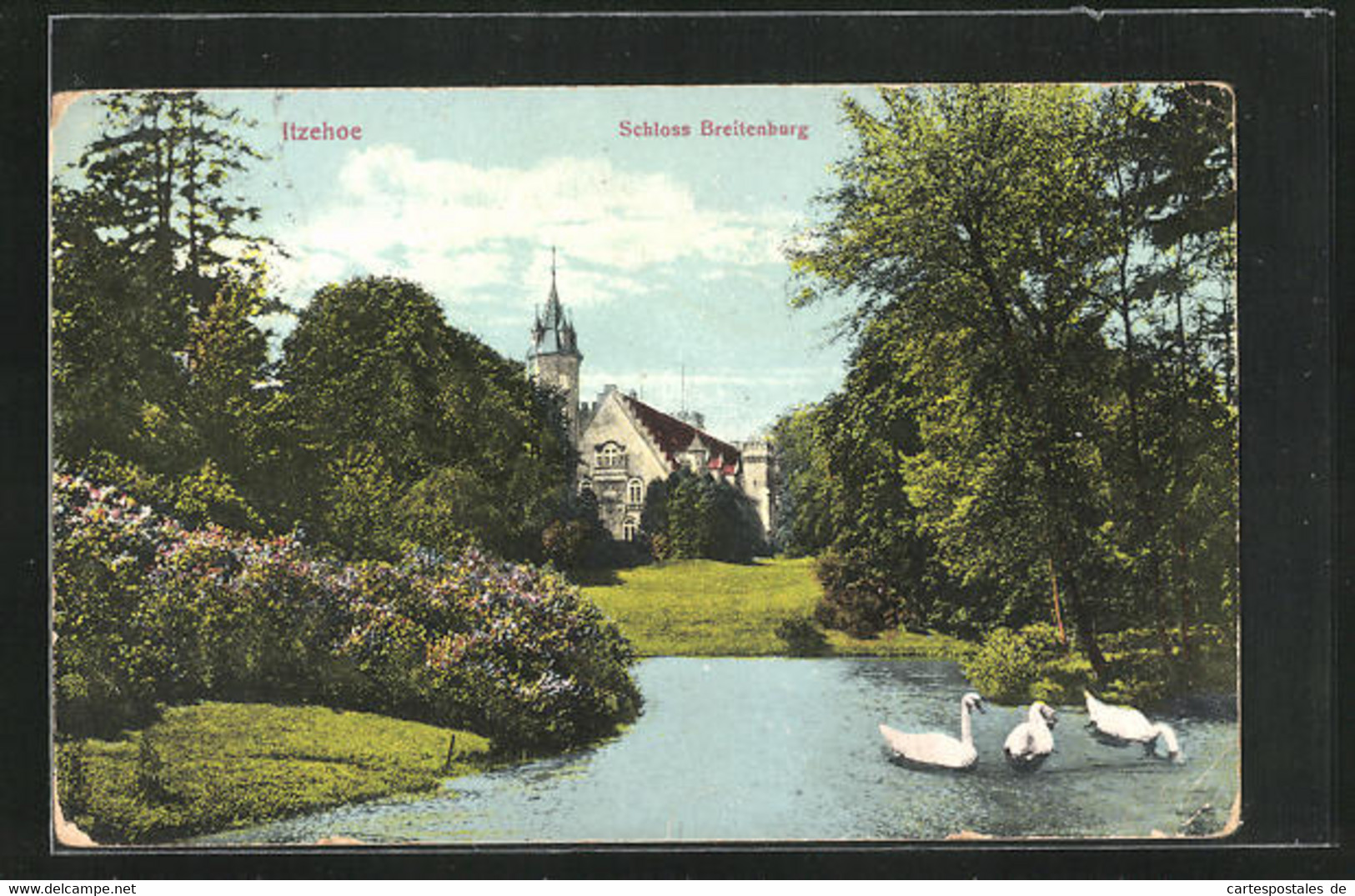 AK Itzehoe, Blick Vom Schwanenteich Zum Schloss Breitenburg - Itzehoe
