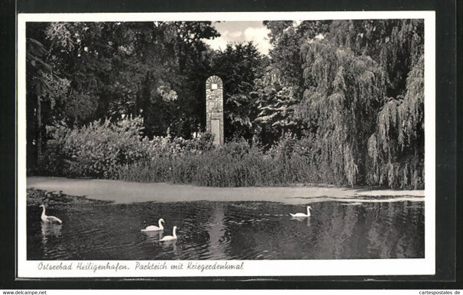 AK Heiligenhafen, Parkteich Mit Kriegerdenkmal - Heiligenhafen