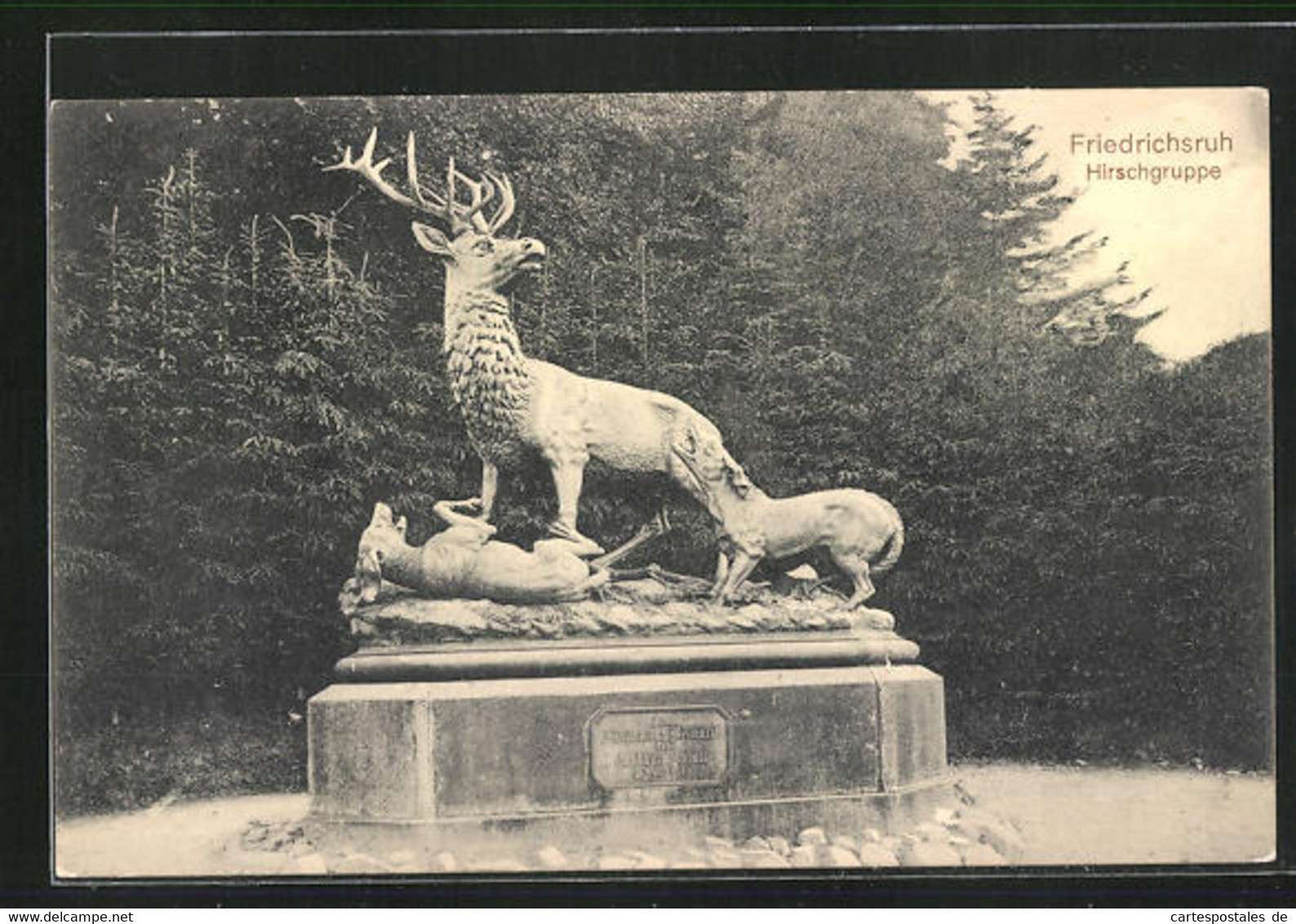 AK Friedrichsruh, Denkmal Mit Hirschgruppe - Friedrichsruh