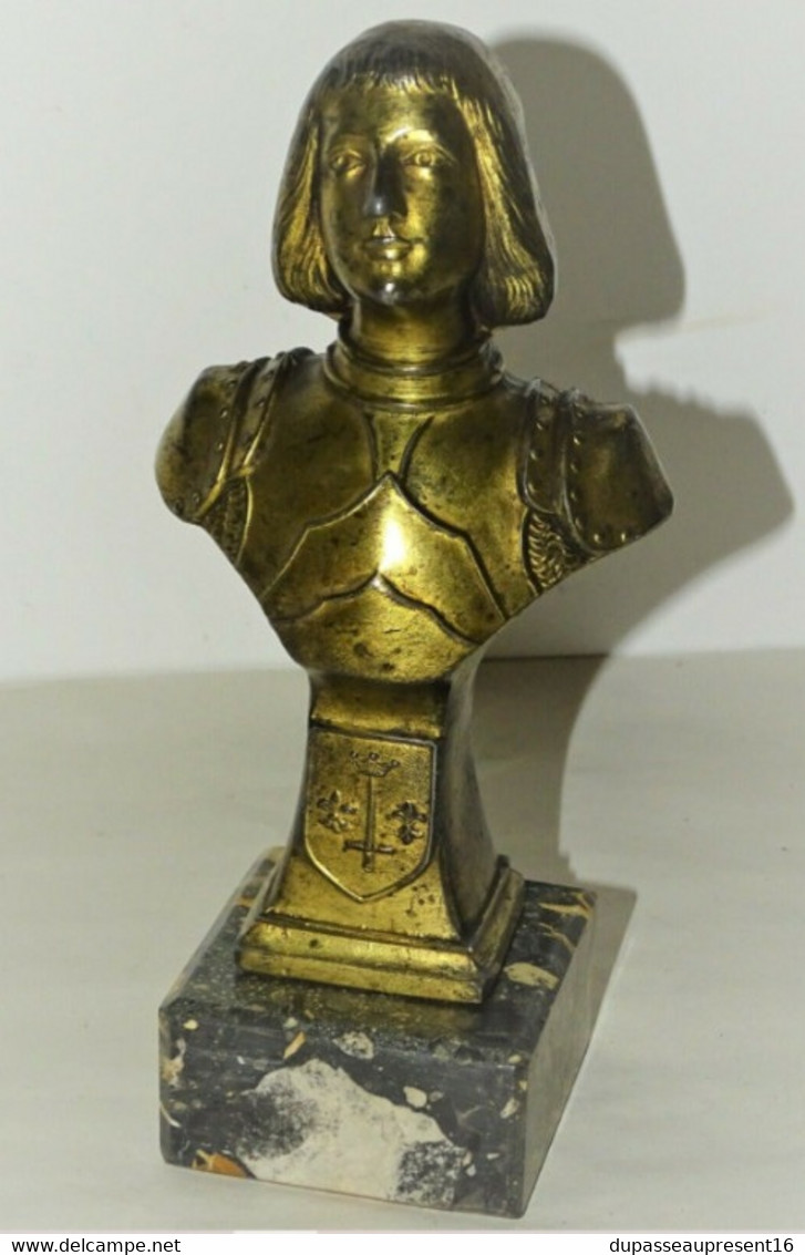 ANCIEN BUSTE REGULE JEANNE D'ARC Signé GOYEAU Socle MARBRE JUS DE GRENIER XXe Collection Déco Vitrine - Andere & Zonder Classificatie