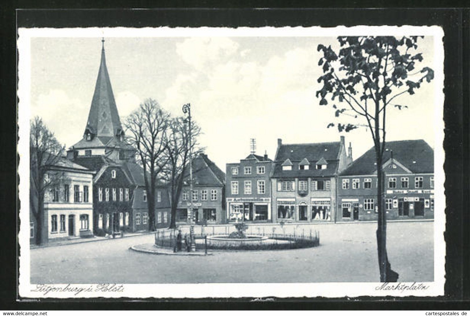 AK Lütjenburg / Holst., Marktplatz Mit Kirchturm - Luetjenburg