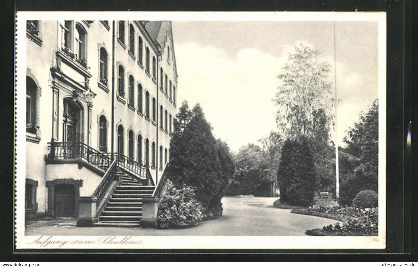 AK Neuendettelsau, Mädchenlyzeum Und Höhere Mädchenschule Der Diakonissenanstalt, Aufgang Zum Schulhaus - Neuendettelsau