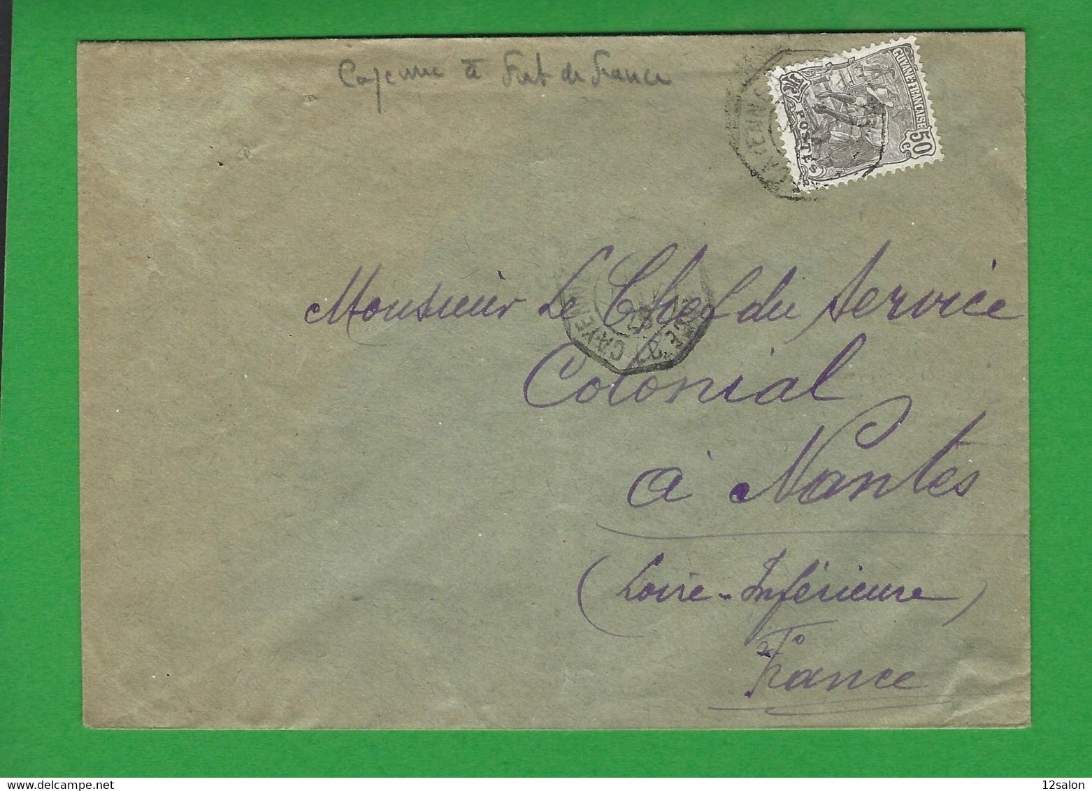 LETTRE GUYANE Pour La France Avec N° 83 Obl Maritime CAYENNE A FORT DE FRANCE - Storia Postale