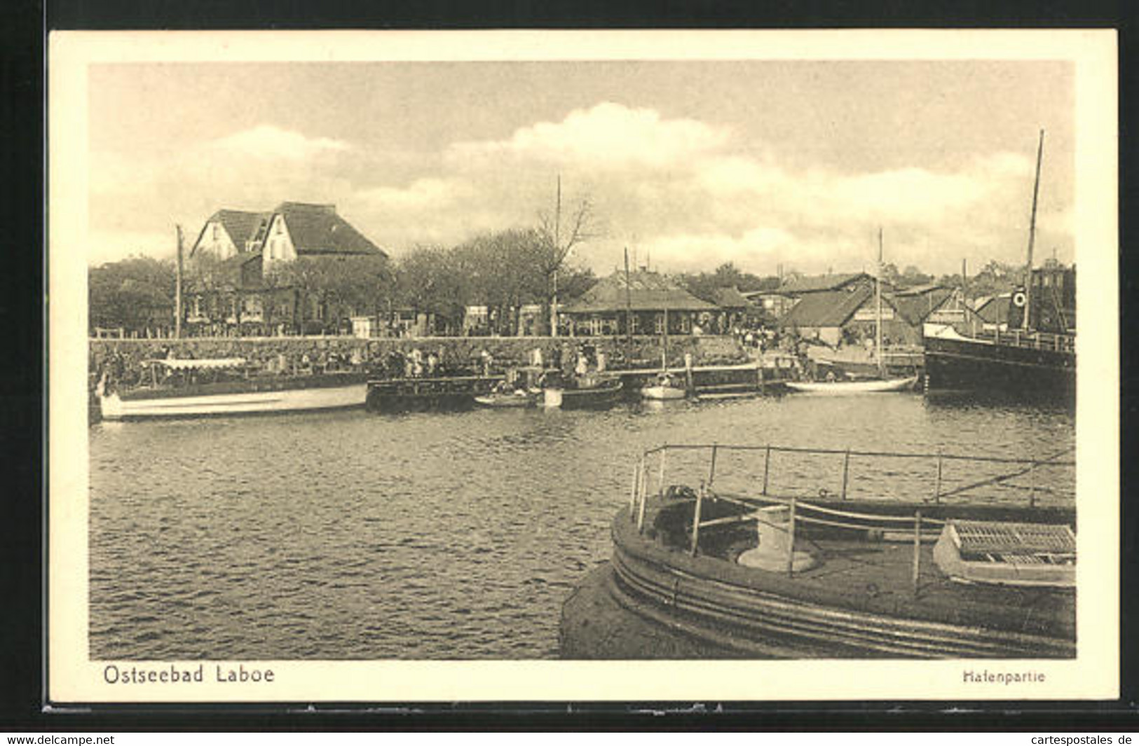 AK Laboe / Ostsee, Hafenpartie - Laboe