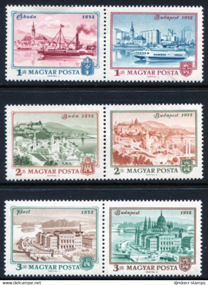 HUNGARY 1972 Centenary Of Union Of Buda And Pest MNH / **.  Michel 2805-10 - Unused Stamps