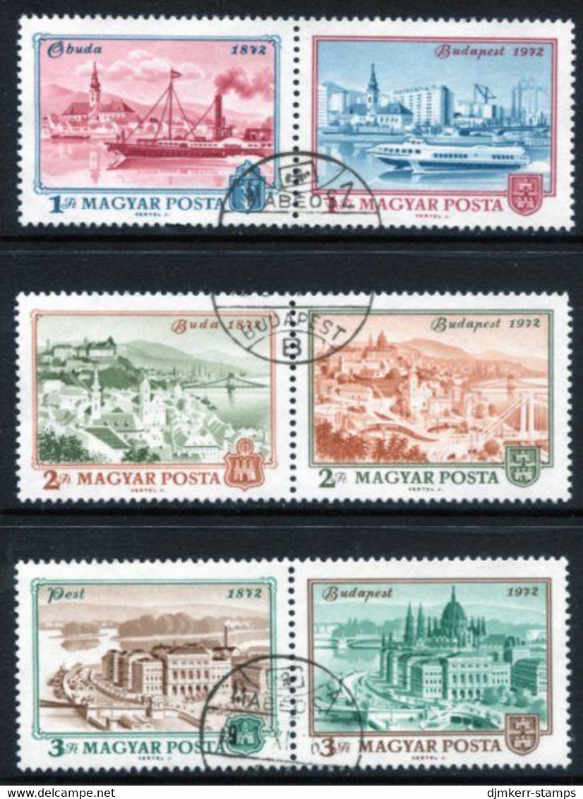 HUNGARY 1972 Centenary Of Union Of Buda And Pest Used.  Michel 2805-10 - Used Stamps