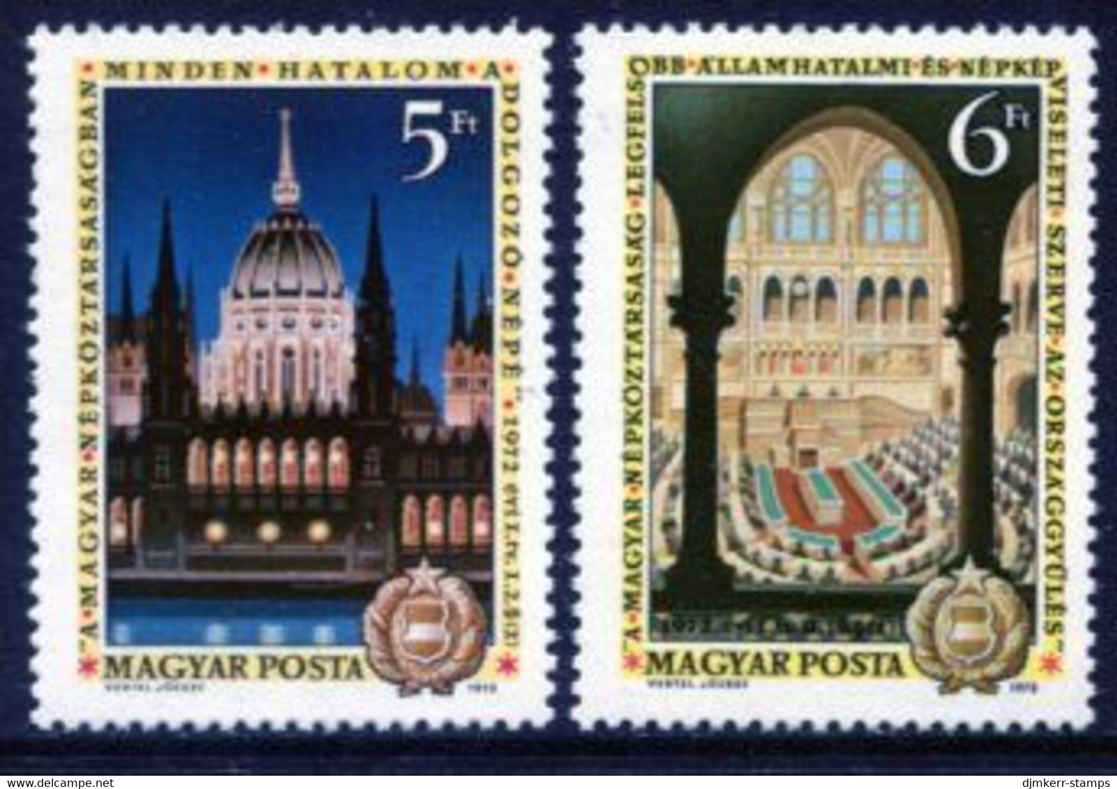 HUNGARY 1972 Constitution Anniversary MNH / **.  Michel 2790-91 - Nuevos