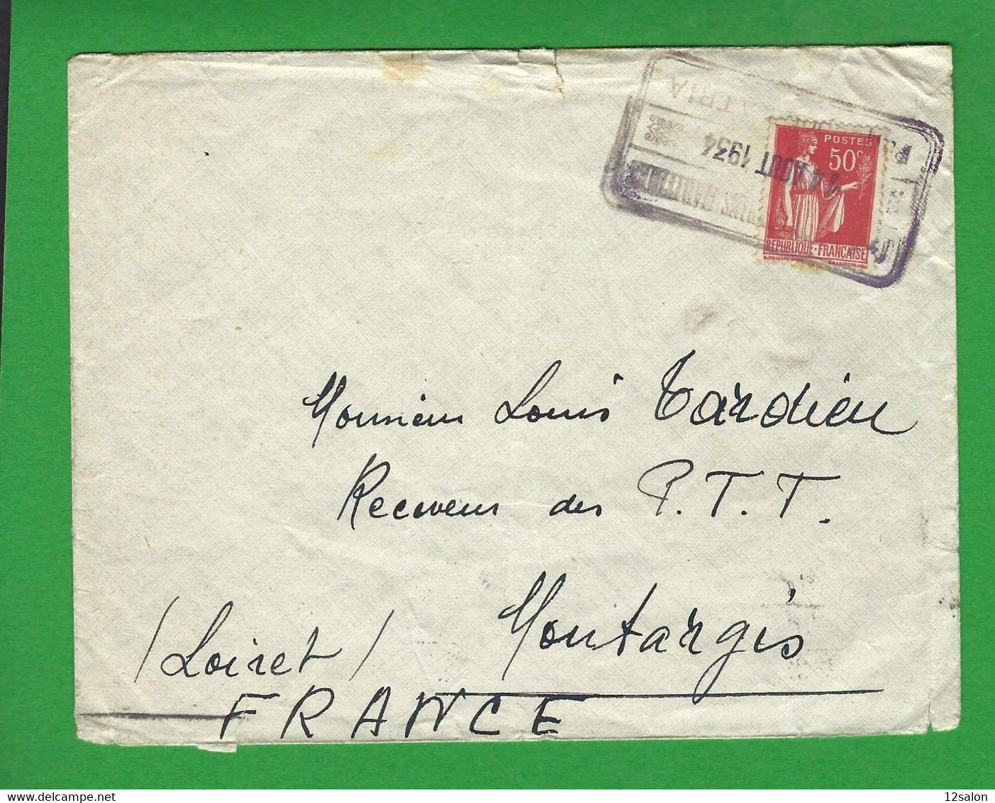 LETTRE FRANCE N° 283 Obl PAQUEBOT PATRIA 1934 - Maritieme Post