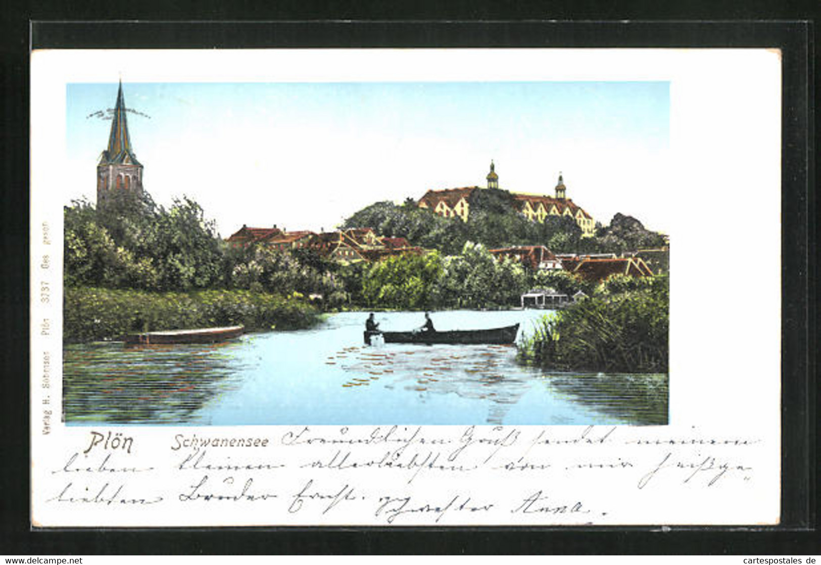 AK Plön, Blick Auf Den Schwanensee Mit Kirchturm, Goldene Fenster - Ploen